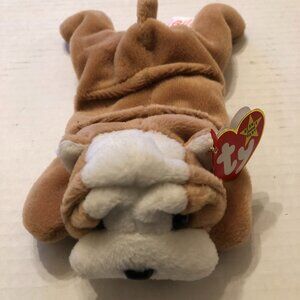Ty new beanie baby Wrinkles the bulldog 1996 with errors #4103